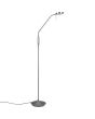 Trio Monza 423310107 staal kleurige leeslamp met ronde kop en touch dimmer aan de paal