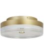 Searchlight Cyprus 42651-30GO goud kleurige plafonnière met mat glazen lichtunit met helder glas eronder