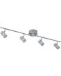 Searchlight Bubbles 4414CC chromen badkamer plafondlamp met rond plafondplaatje met twee stangen met elk twee spotjes met luchtbellen in de spot