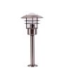 Brilliant Terrence 45784/82 RVS sokkellamp met glazen bol en lamellen ervoor