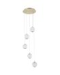 Searchlight Allure 51481-5SB hanglamp met een diameter van 30cm en vijf acryl bollen met geïntegreerde LED