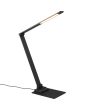Trio Travis 545310132 scharnierende zwarte bureaulamp met brandend LED paneeltje in de kop