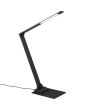 Trio Travis 545310132 scharnierende zwarte bureaulamp met LED paneeltje in de kop