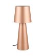 Trio Nubian 562900165 koffie bruine metalen tafellamp met koffie bruine metalen kap en wit kunststof diffuser voor licht richting de tafel