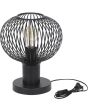 Trio Gila 565700132 mat zwarte tafellamp met bolvormige kap van metaaldraad