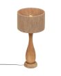 Trio Toba 567200130 bovenaanzicht houten tafellamp met kap van jute touwen