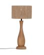 Trio Toba 567200130 houten tafellamp met kap van jute touwen