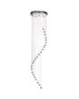 Searchlight Hallway 5742CC brandende plafondlamp voor de vide met chromen plafondplaat met vijf LED lichtpunten en pendels met kristal in hoogte gedraaid aflopend