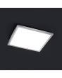 Trio Future 622714007 vierkante staalkleurige plafonnière met LED paneel