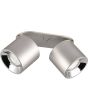 Trio Guayana 651000207 staal kleurige dubbele richtbare spot met reflector, ingebouwd