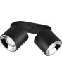 Trio Guayana 651000232 mat zwarte dubbele richtbare spot met reflector, ingebouwd