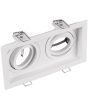Trio Kenai 651600231 witte kantelbare verzonken rechthoekig metalen inbouwspot voor twee GU10 lampen