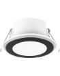Trio Aura 652310132 zijaanzicht zwarte inbouwspot met LED paneeltje en LED rand