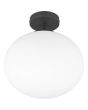 Trio Fomento 663100132 wit bolvormig glazen plafondlamp met mat zwarte plafondhouder