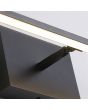 Schilderijlamp Amalfi detailfoto van het scharnier van de zwarte schilderijlamp met kantaalbaar LED balkje van 61cm