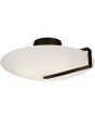 Searchlight Sundial mat glazen schijfvormige plafonniere met een zwart metalen band