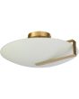 Searchlight Sundial mat glazen schijfvormige plafonniere met goudkleurige band
