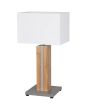 Britop Flame 820119187 eikenhouten tafellamp met witte kap