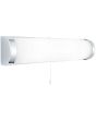 Brandende Searchlight Poplar chromen spiegellamp van 40cm breed met halfronde kunststof kap en trekschakelaar