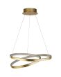 Searchlight Float hanglamp met dubbele ring belegd met bladgoud aan de buitenzijde en LED aan de binnenzijde