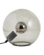Brilliant Belado 92804/76 zwarte fitting met rookglazen kogelvormige op het glas liggende tafellamp