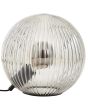 Brilliant Belado 92804/93 zwarte fitting met rook-, en ribbelglazen kogelvormige op het glas liggende tafellamp