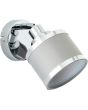 Brilliant Alexia 99303/22 chromen spot met kapje van grijs textiel met chromen randen