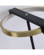 Searchlight Aerial EU 62331GO detailfoto van de kap van de tafellamp van 35cm hoog in zwart met goudkleur en cirkelvormig kap met LED ring