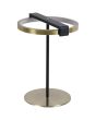 Searchlight Aerial EU 62331GO tafellamp van 35cm hoog in zwart met goudkleur en cirkelvormig kap met LED ring