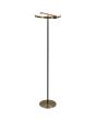 Searchlight Aerial EU62332GO zwart met goud kleurige vloerlamp met goudkleurige cirkelvormige kap met brandende LED ring aan de binnenzijde