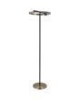 Searchlight Aerial EU62332GO zwart met goud kleurige vloerlamp met goudkleurige cirkelvormige kap met LED ring aan de binnenzijde