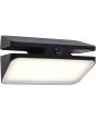 Lutec Aero wandlamp voor buiten met zonnepaneel van 21 cm breed met bewegingsmelder