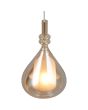 Bovenaanzicht Trio Aldea amber glazen hanglamp met een diameter van 12cm met een wit glazen binnenschaal