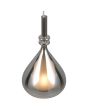 Bovenaanzicht Trio Aldea verchroomd glazen hanglamp met een diameter van 12cm met een wit glazen binnenschaal