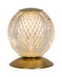 Searchlight Allure EU51482SB brandende 13cm hoog messing tafellampje met acryl bol