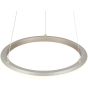 Trio Amador 331010107 bovenaanzicht staalkleurige cirkelvormige hanglamp met twee lichtringen en schakelaar voor de kleurtemperatuur