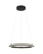 Trio Amador 331010132 zwarte cirkelvormige hanglamp met twee lichtringen en schakelaar voor de kleurtemperatuur