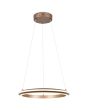 Trio Amador 331010165 koffiebruine cirkelvormige hanglamp met twee lichtringen en schakelaar voor de kleurtemperatuur