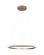 Trio Amador 331019165 koffiebruine cirkelvormige hanglamp van 75cm in diameter met twee lichtringen en schakelaar voor de kleurtemperatuur