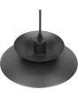 Bovenaanzicht kap Reality Amarila zwarte metalen hanglamp van 25cm in diameter met drie schaalvormige elementen