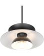 Onderaanzicht kap Reality Amarila zwarte metalen hanglamp van 25cm in diameter met drie schaalvormige elementen