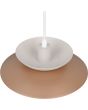 Bovenaanzicht kap Reality Amarila warm grijs met koffiebruin metalen hanglamp van 25cm in diameter met drie schaalvormige elementen