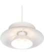 Onderaanzicht kap Reality Amarila warm grijs met koffiebruin metalen hanglamp van 25cm in diameter met drie schaalvormige elementen