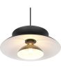 Onderaanzicht kap Reality Amarila zwarte metalen hanglamp van 40cm in diameter met kap van drie schaalvormige elementen