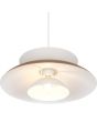 Onderaanzicht kap Reality Amarila warm grijs met koffiebruin metalen hanglamp van 40cm in diameter met kap van drie schaalvormige elementen