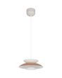 Reality Amarila warm grijs met koffiebruin metalen hanglamp van 40cm in diameter met kap van drie schaalvormige elementen