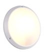 Reality Ambato witte ronde wandlamp voor buiten van 27cm in diameter met een wit kunststof schaal