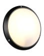 Reality Ambato zwarte ronde wandlamp voor buiten van 27cm in diameter met een wit kunststof schaal