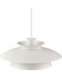 Detailfoto van bovenzijde van de Brilliant Appia witte hanglamp met een diameter van 30,5 cm van drie schaalvormige metalen ringen boven elkaar