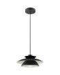 Brilliant Appia zwarte hanglamp met een diameter van 30,5 cm van drie schaalvormige metalen ringen boven elkaar